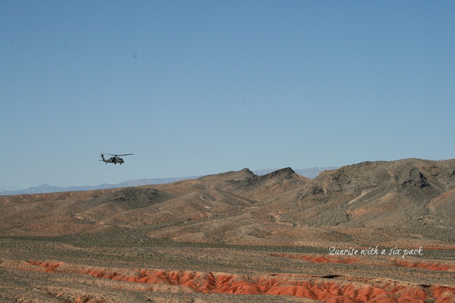 Chopper over valley